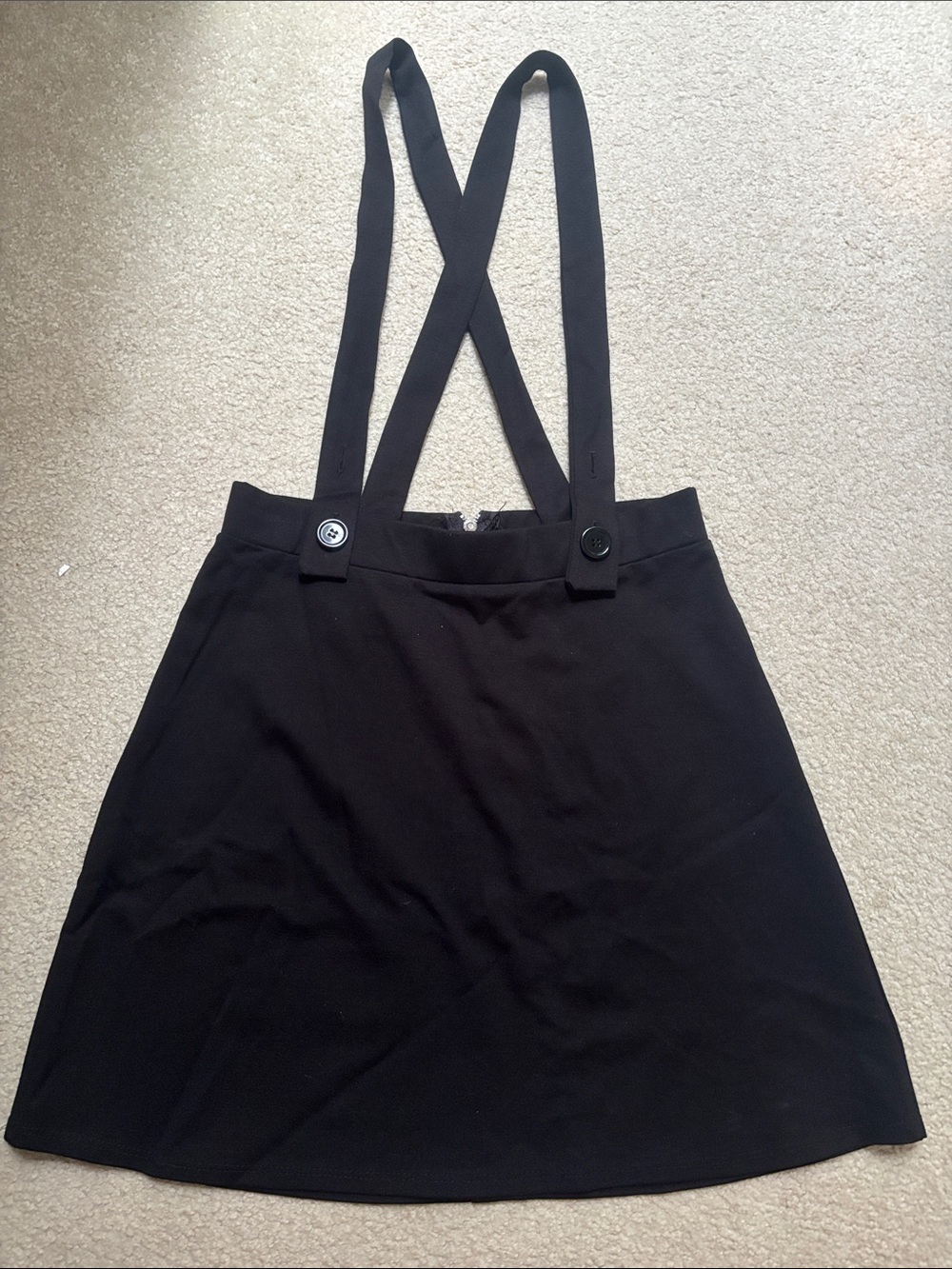 Black Suspender A-Line Skirt